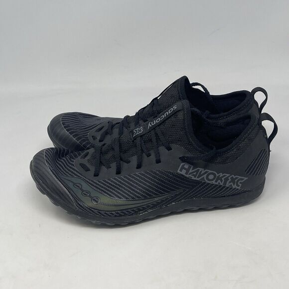 Saucony Havok XC Shoes Mens 7 Black Mesh Lightweight Running Spikeless Sneakers - Picture 4 of 16